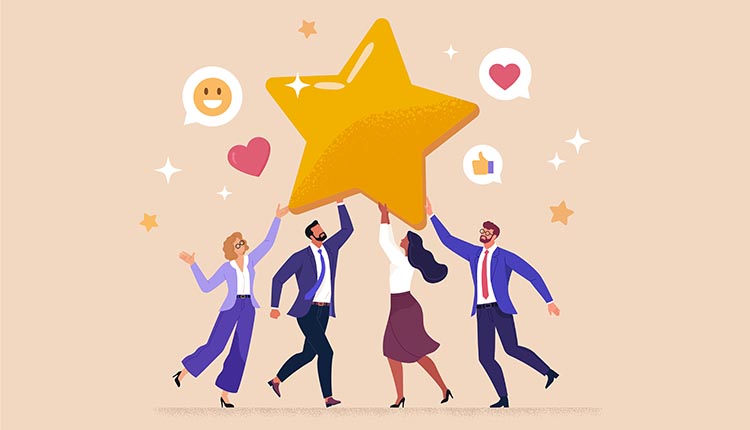 Illustration of a Happy Team. How to Build a Stay-Worthy Culture.